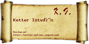 Ketter István névjegykártya